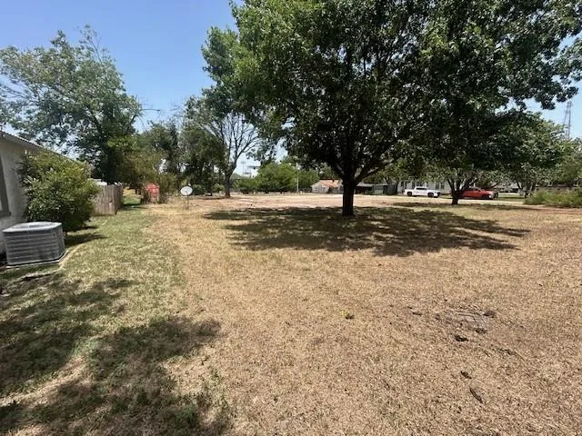 a view of a yard with trees
