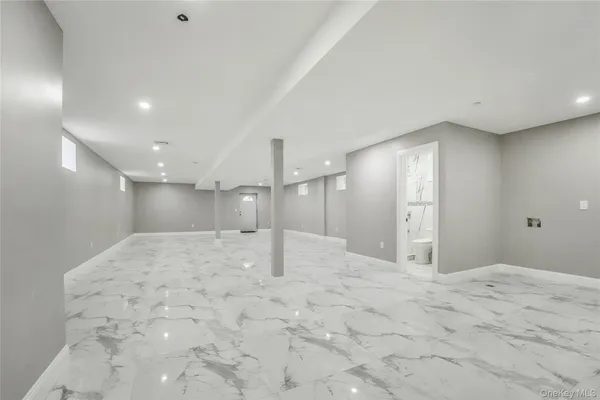 a large bathroom with a shower