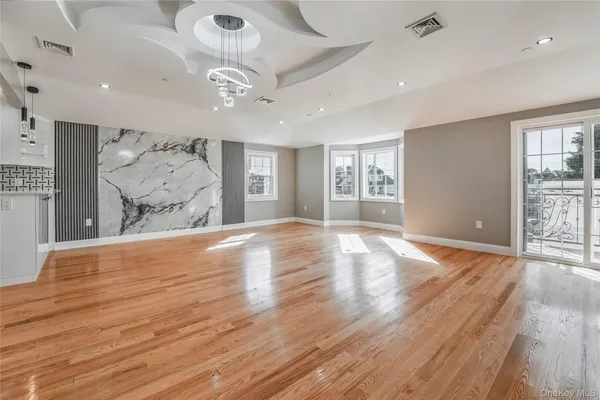 a view of livingroom and hardwood