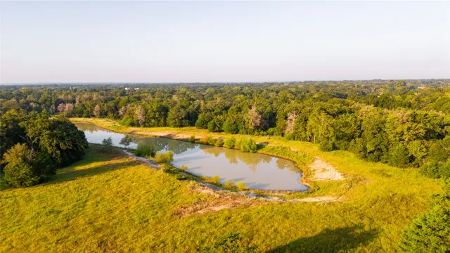 an aerial view of residential house and lake view
