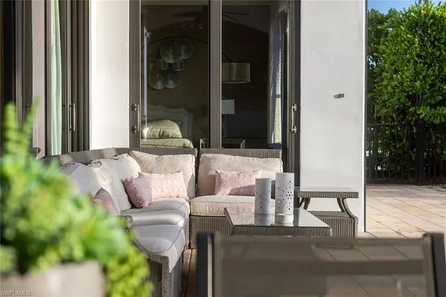 a outdoor space with furniture