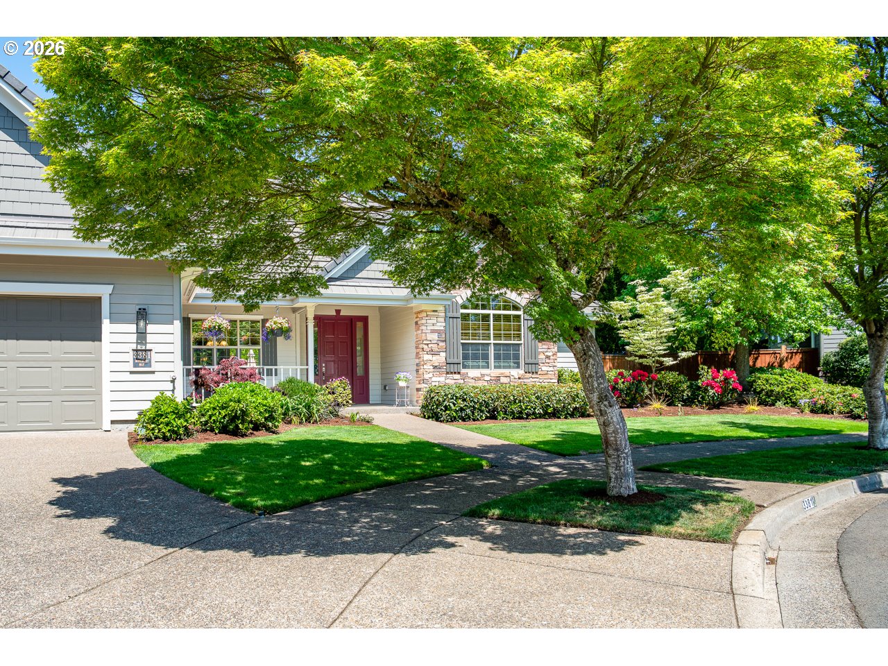 3381 Rosemont Way Eugene, OR 97401 - Photo 38 of 45 a front view of a house with a yard and potted plants