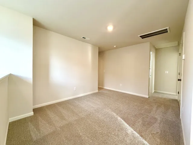 an empty room with closet