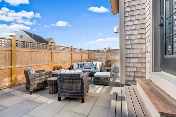a outdoor space with patio furniture