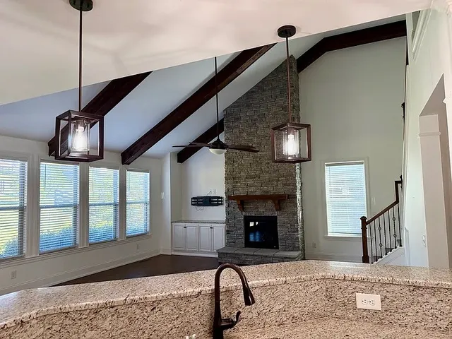 a living room with furniture