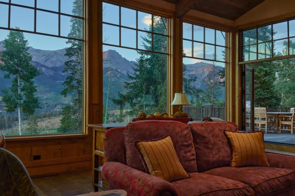 a outdoor living room with a couch