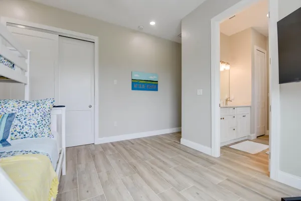 a view of a backyard with sitting area