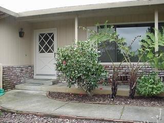9696 Cherry Ridge Road Sebastopol, CA 95472 - Photo 2 of 5 a backyard of a house with potted plants
