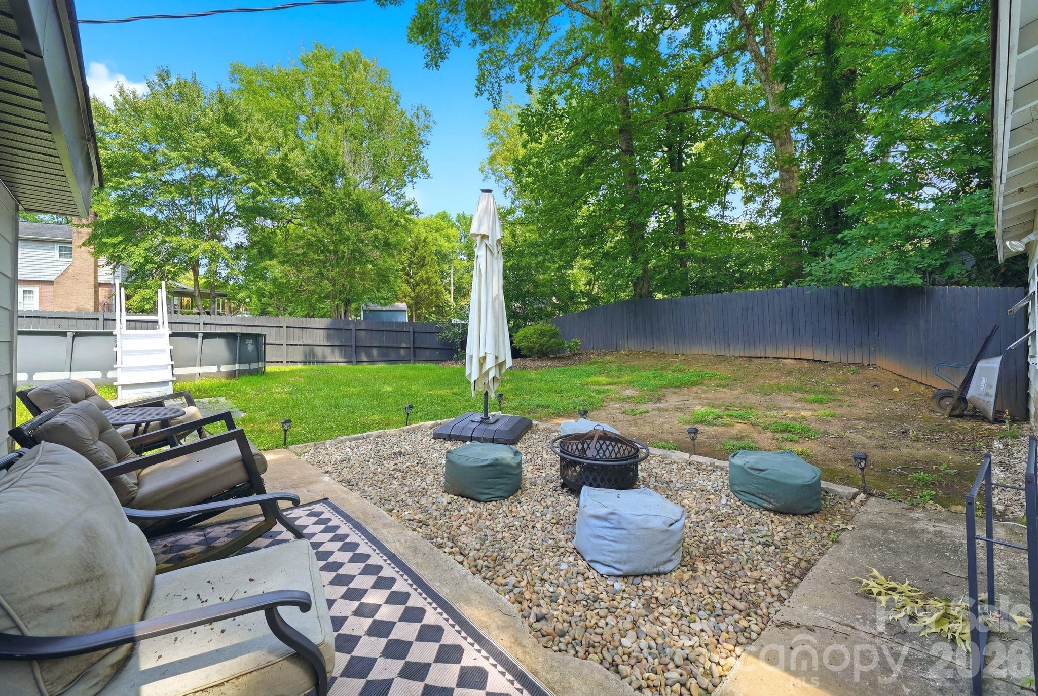 7552 Idlewild Road Charlotte, NC 28212 - Photo 24 of 40 a view of a swimming pool with a couches chairs and a table