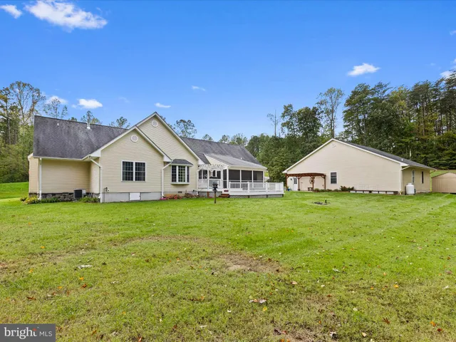 a view of a house and garden