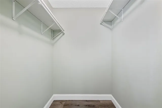 a view of small space with racks on the wall