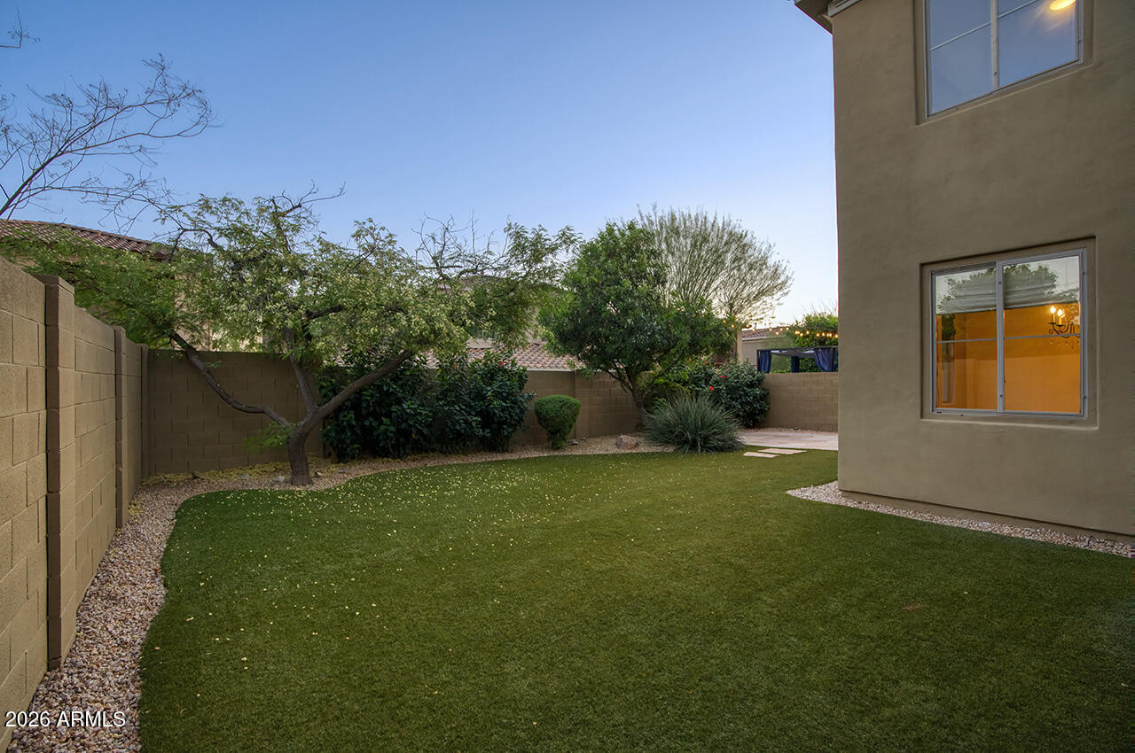 3985 East Hummingbird Lane Phoenix, AZ 85050 - Photo 29 of 47 a view of a backyard with plants and large trees