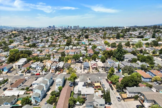an aerial view of a city