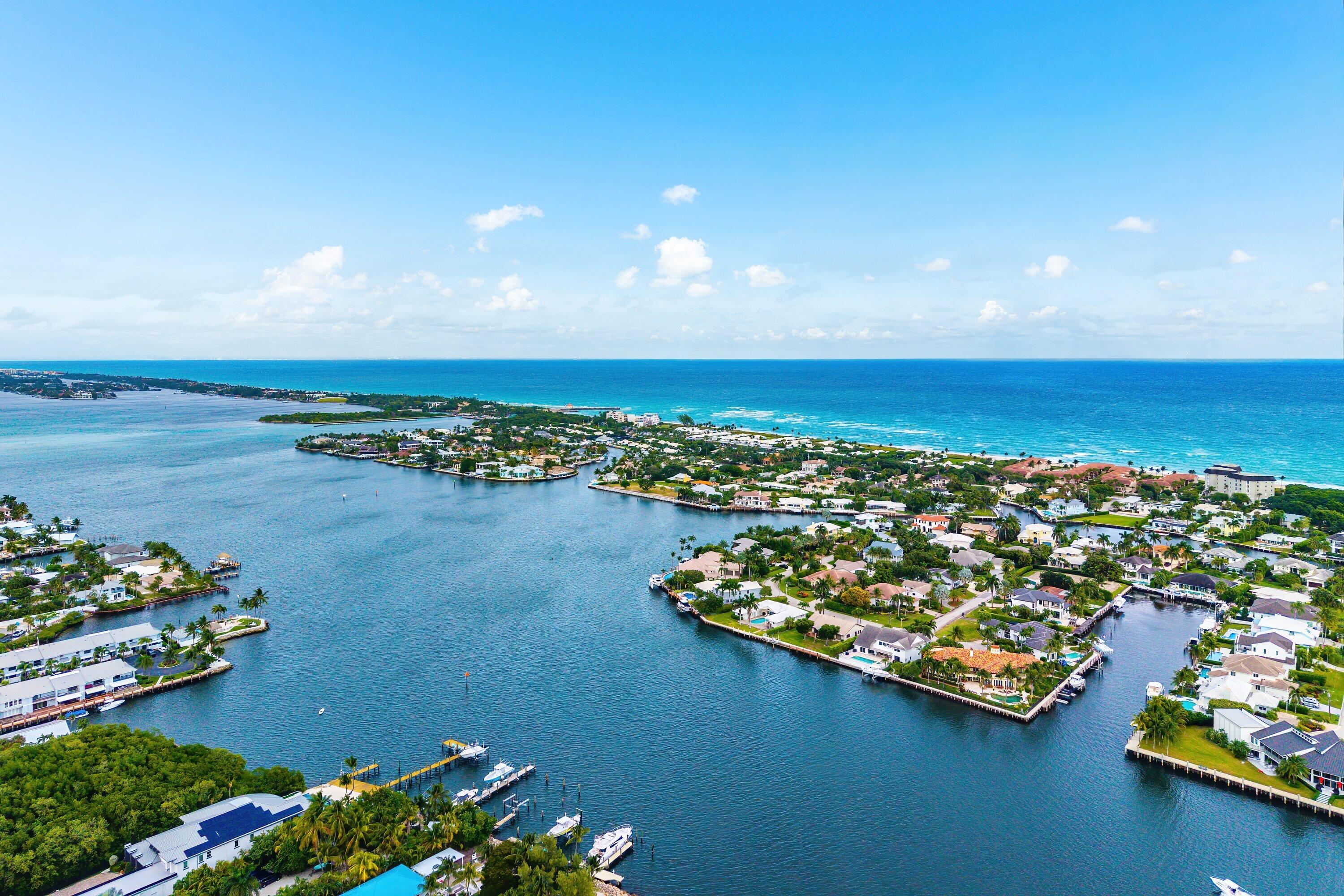 41 Bimini Cove Drive Ocean Ridge, FL 33435 - Photo 10 of 15 an aerial view of a houses with ocean view