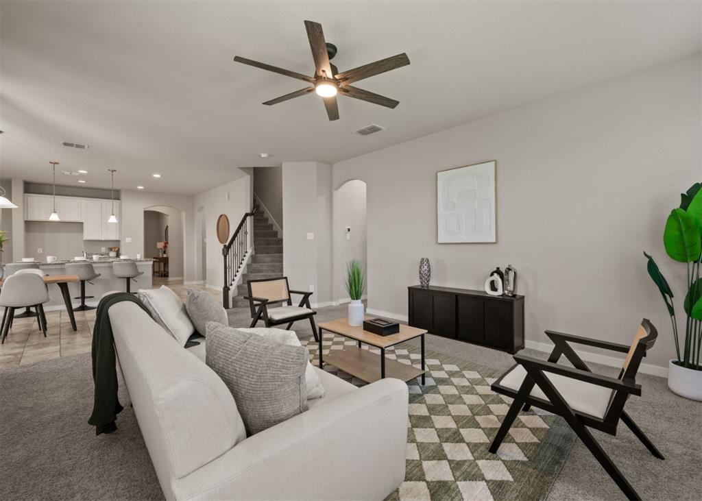 2521 Boot Jack Road Fort Worth, TX 76177 - Photo 2 of 40 a living room with furniture and a chandelier