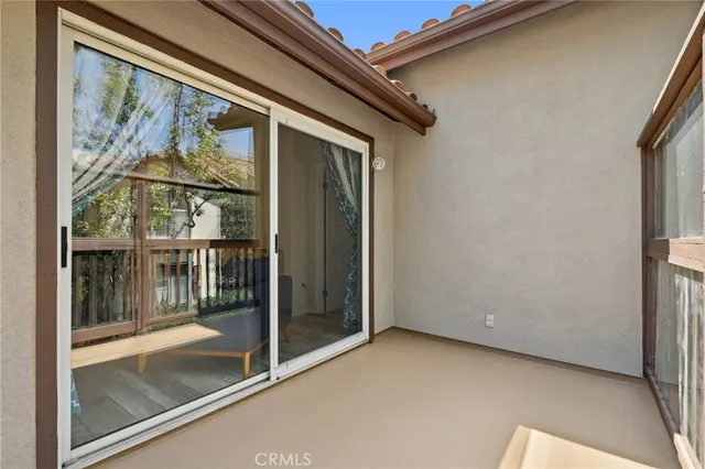 a view of a glass door with glass door
