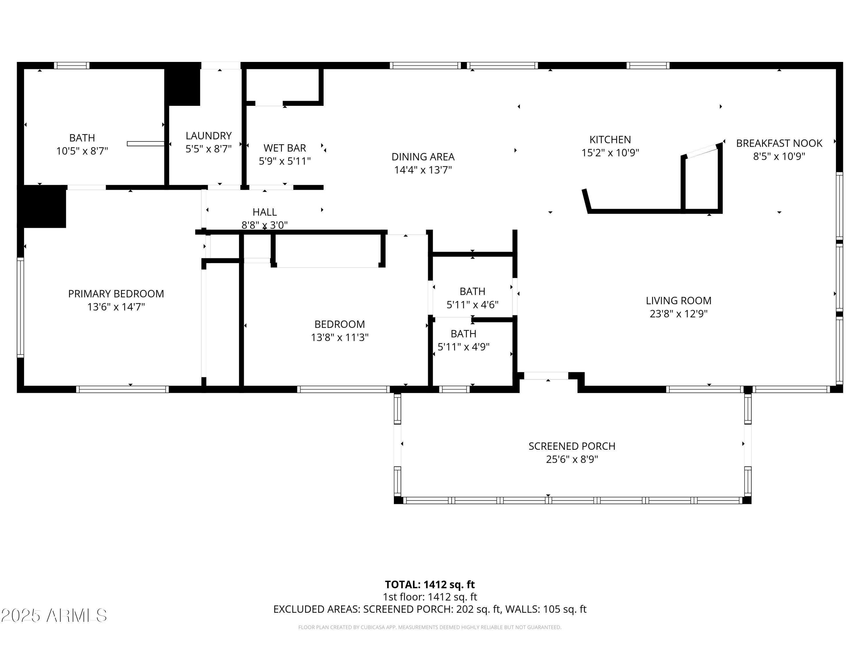 201 South Greenfield Road, Unit 142 Mesa, AZ 85206 - Photo 53 of 53 Floor plan w/room dimensions