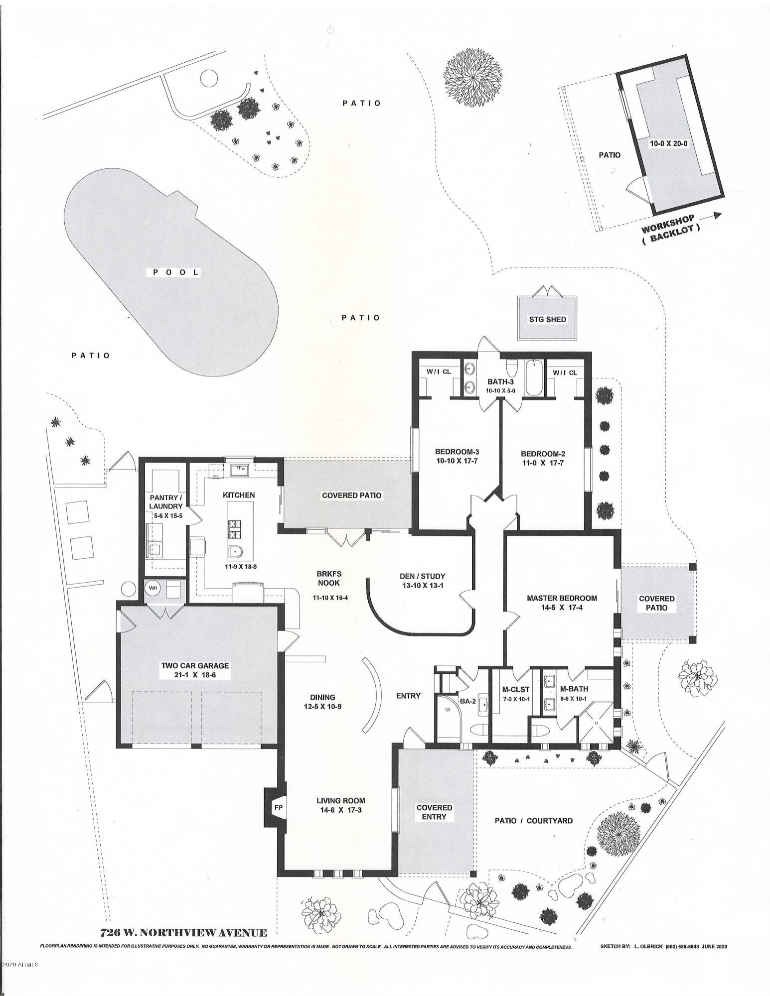 726 West Northview Avenue Phoenix, AZ 85021 - Photo 54 of 54 Floor Plan