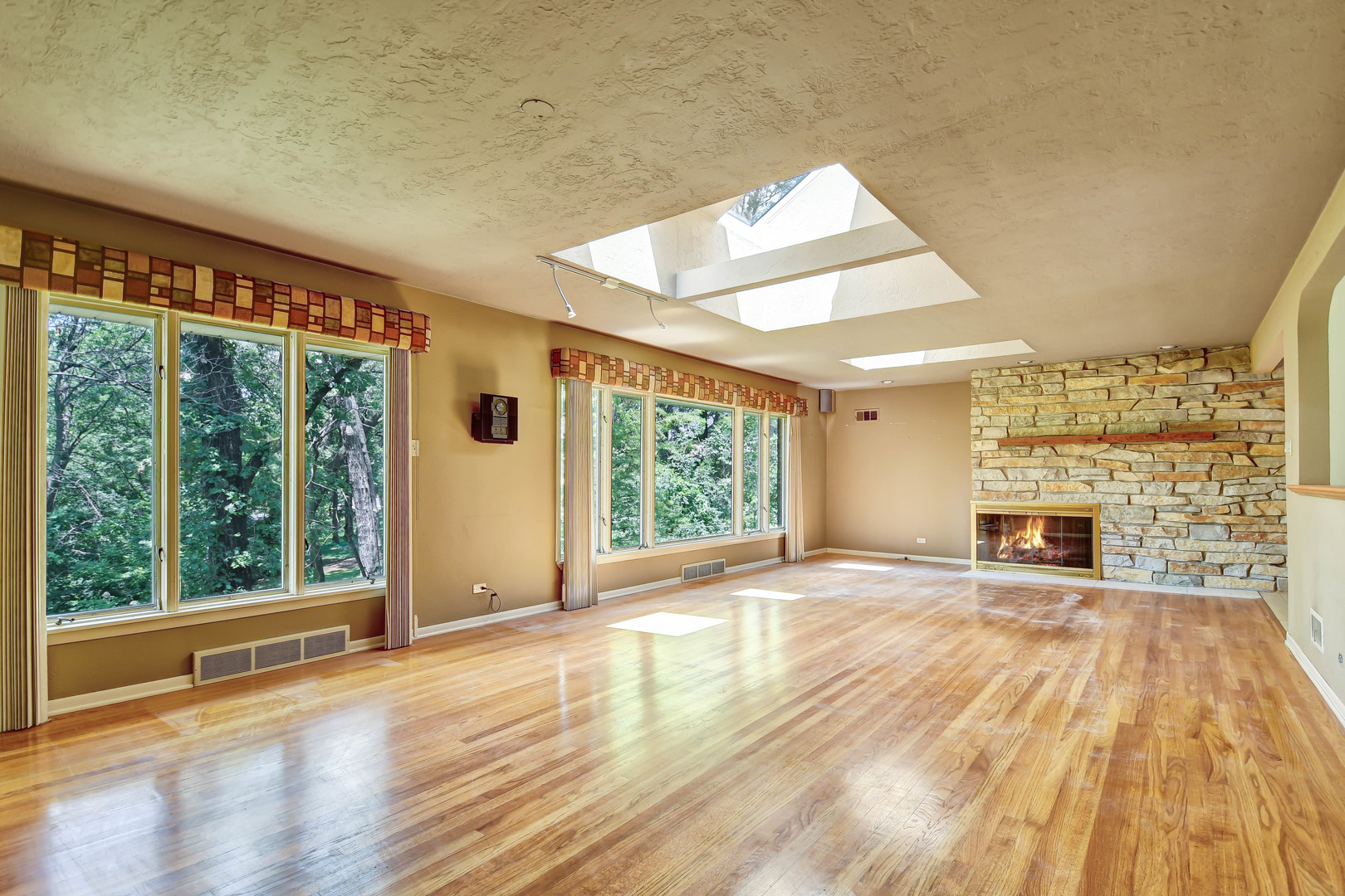 12320 South Ridge Avenue Palos Park, IL 60464 - Photo 4 of 33 a view of empty room with wooden floor and fireplace