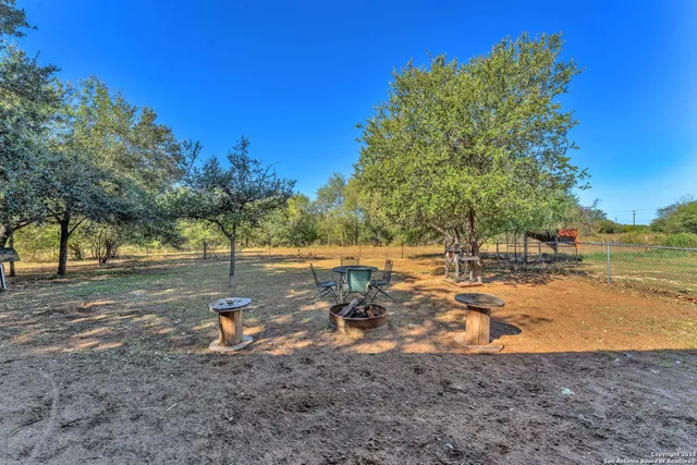 a view of a yard with a tree