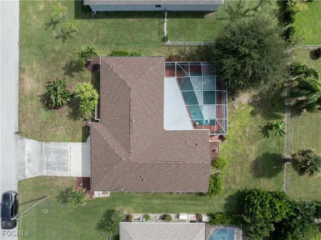 an aerial view of a house