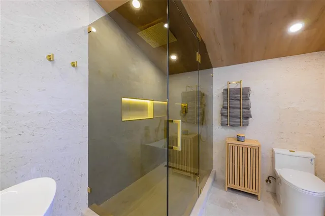 a bathroom with a shower