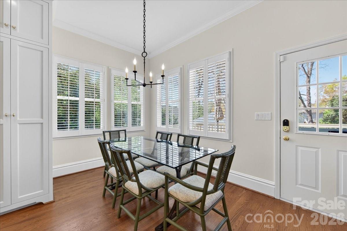 700 Queens Road Charlotte, NC 28207 - Photo 20 of 41 a dining room with furniture window wooden floor