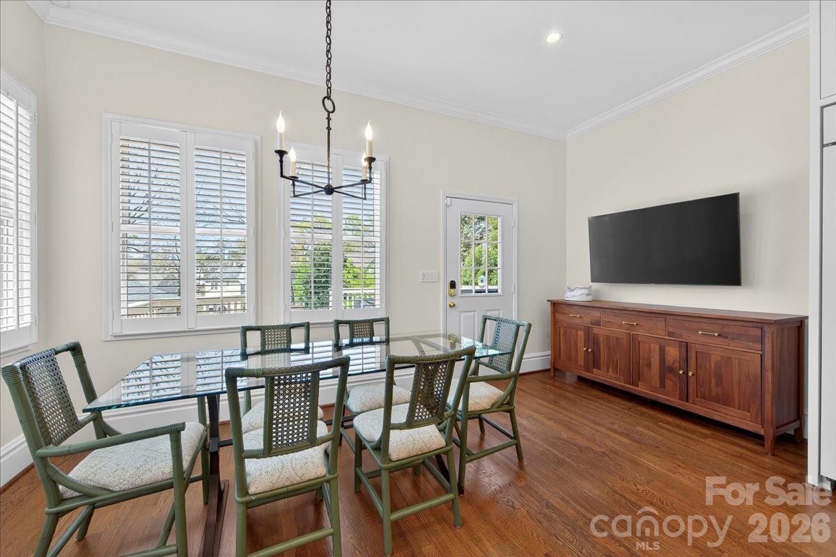 700 Queens Road Charlotte, NC 28207 - Photo 21 of 41 a view of a dining room with furniture and wooden floor