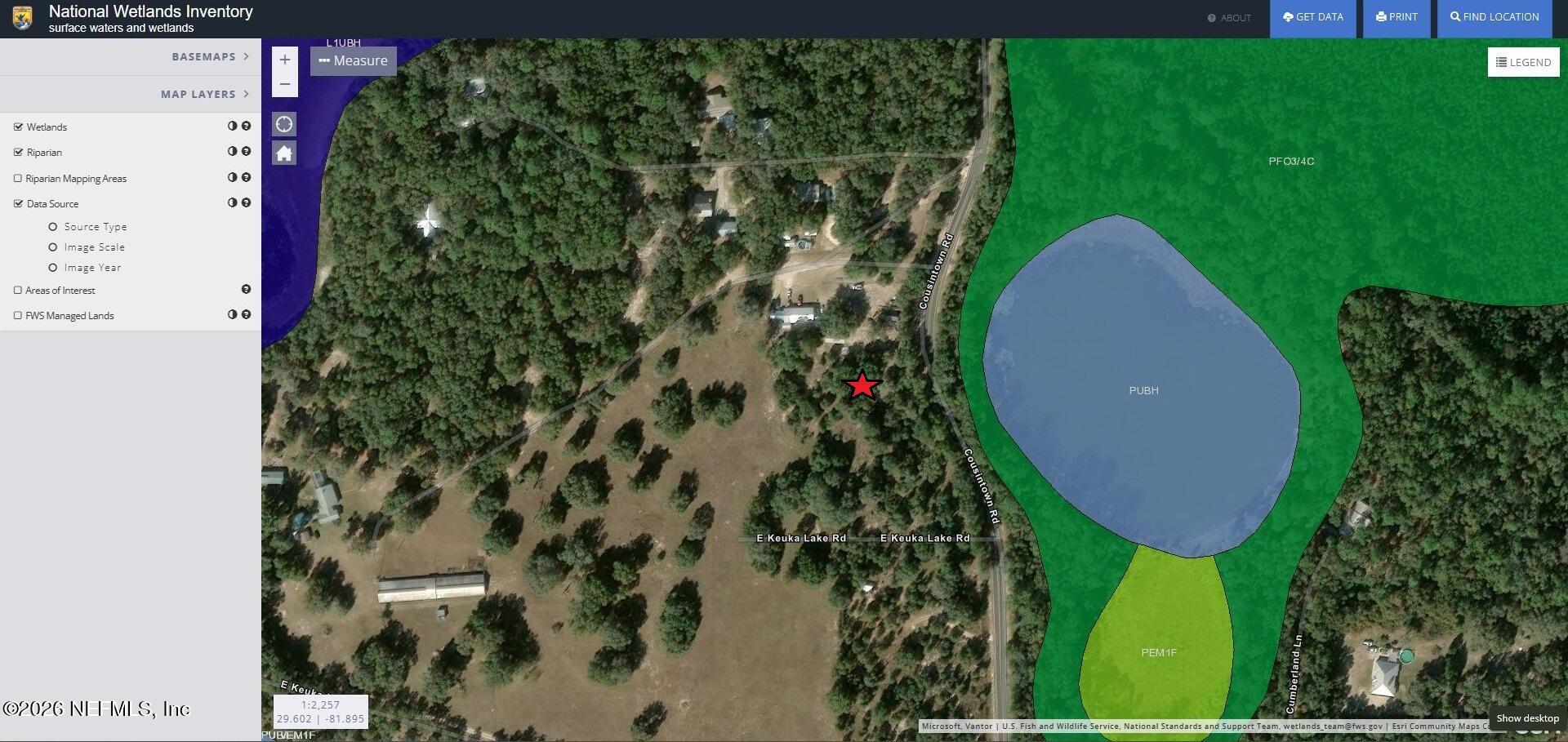 637 Cousintown Road Interlachen, FL 32148 - Photo 11 of 11 637 Cousintown Rd (Wetlands Map)