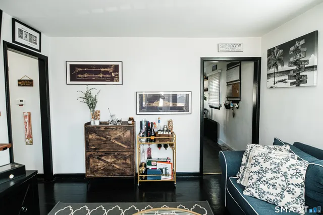 a bedroom with furniture and a bed