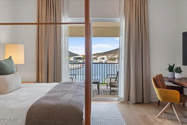 a bathroom with a sink vanity and a mirror