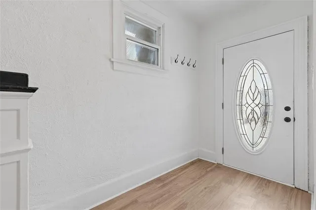 a view of a room with rack on the wall