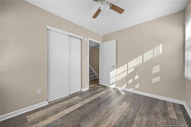 a view of entryway with wooden floor