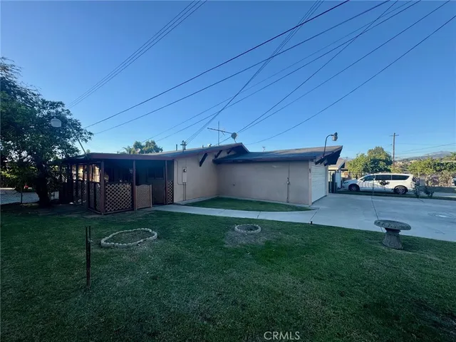 a house view with a garden space