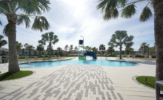 a view of a garage with shelf