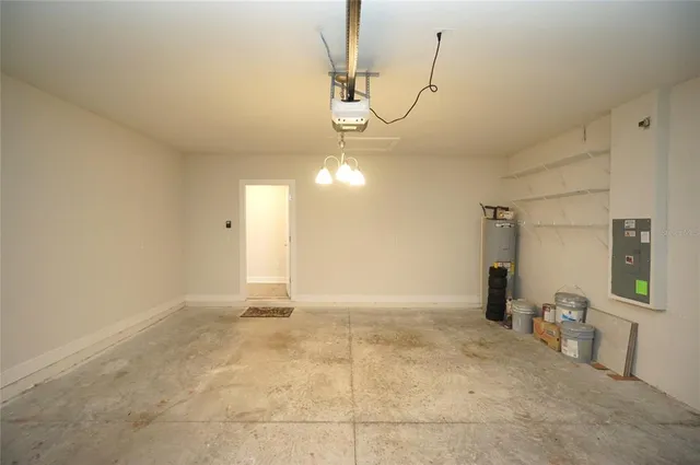 an empty room with closet area