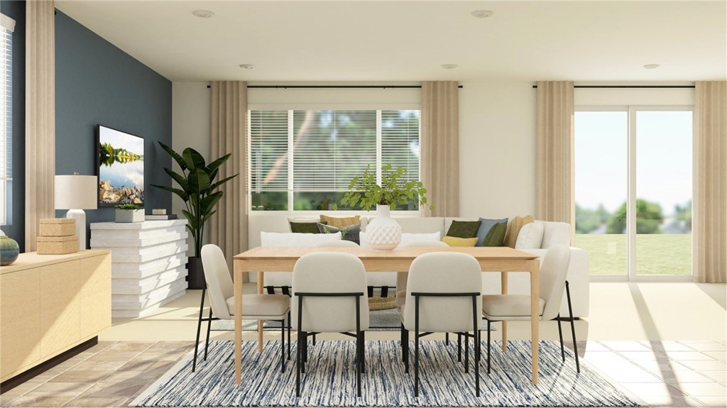 369 Deer Lane Way Perris, CA 92570 - Photo 4 of 15 a view of a dining room with furniture wooden floor and a potted plant