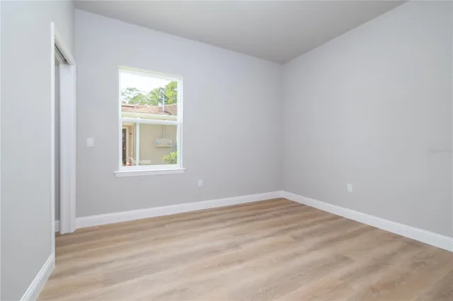 an empty room with a window