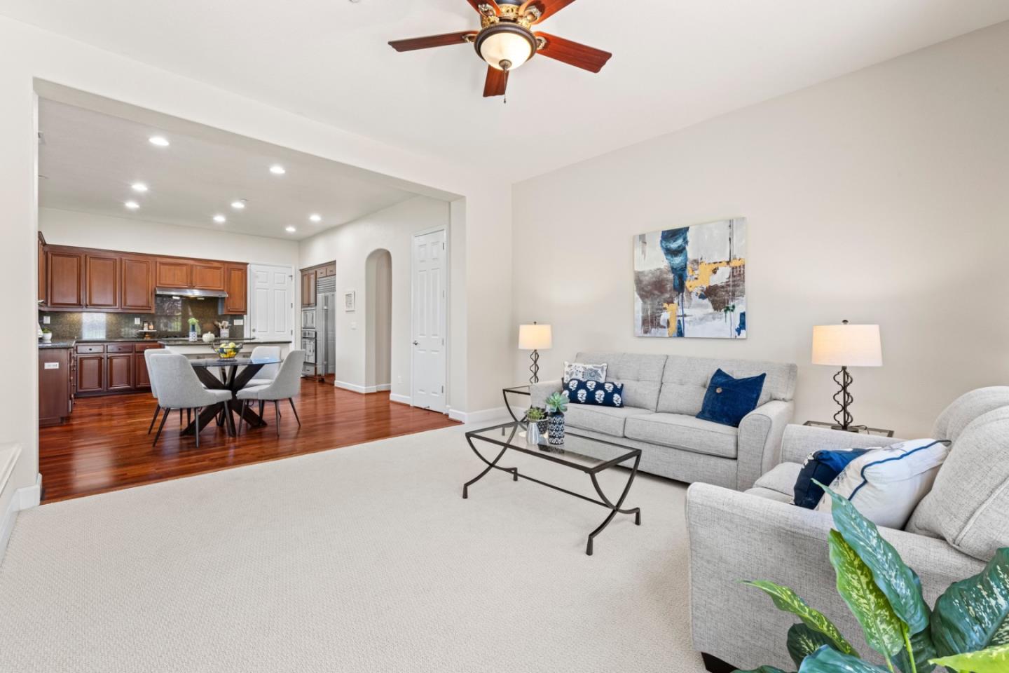 7071 Eagle Ridge Drive Gilroy, CA 95020 - Photo 28 of 72 a living room with furniture and a chandelier