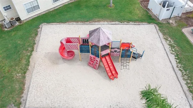 an aerial view of a house