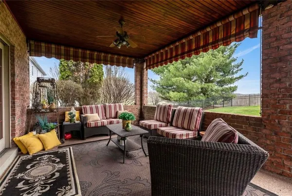 an outdoor view with patio