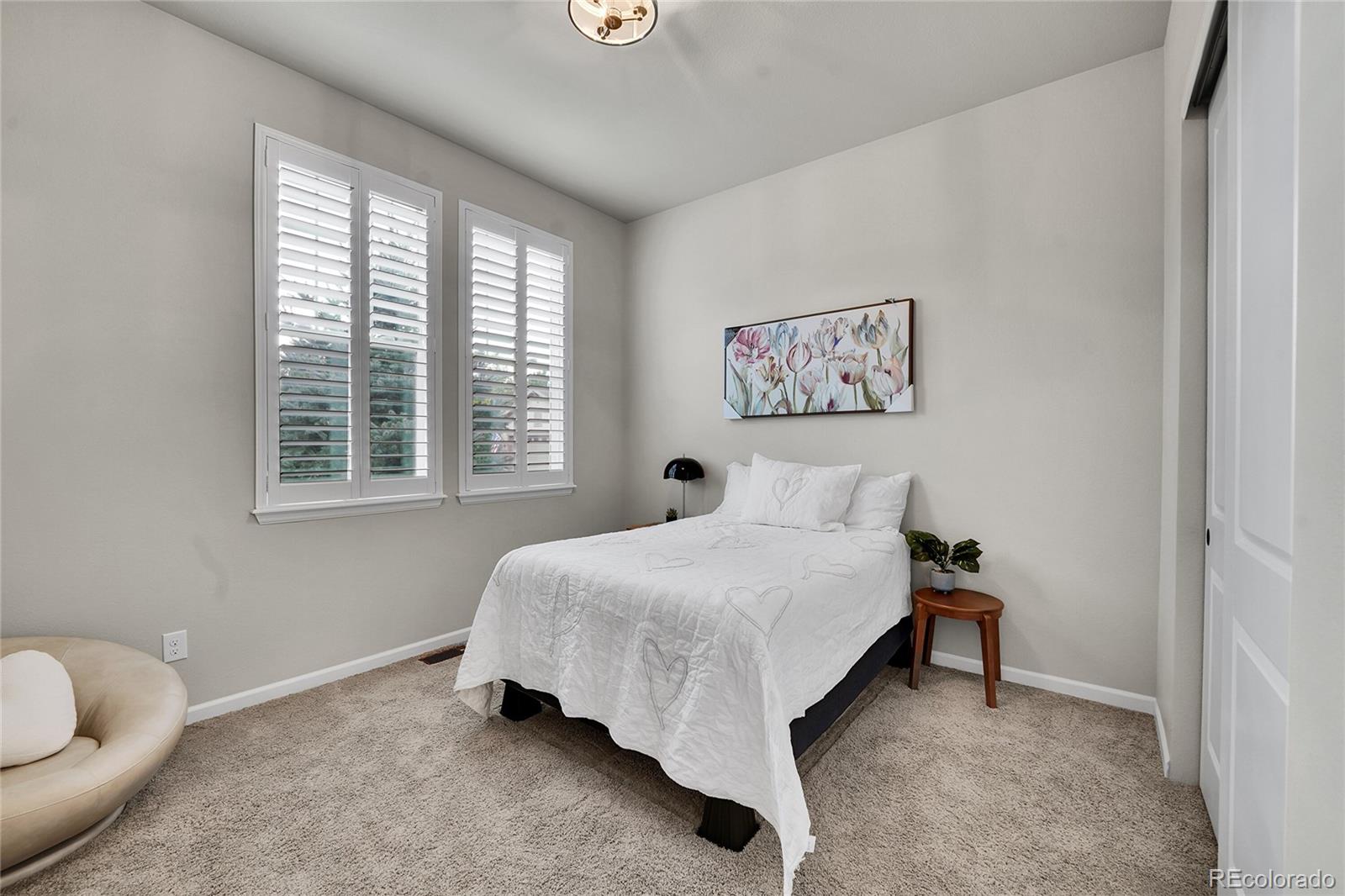 3429 Goodyear Street Castle Rock, CO 80109 - Photo 15 of 32 a bed room with a bed and a painting on the wall
