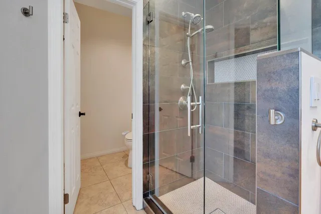 a bathroom with a shower