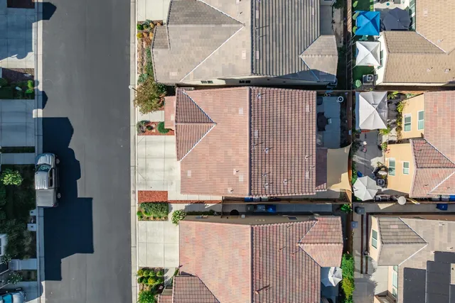 a view of a street with sitting area