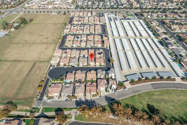 an aerial view of multiple houses
