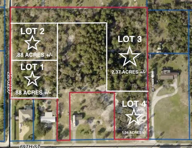 an aerial view of city and green space