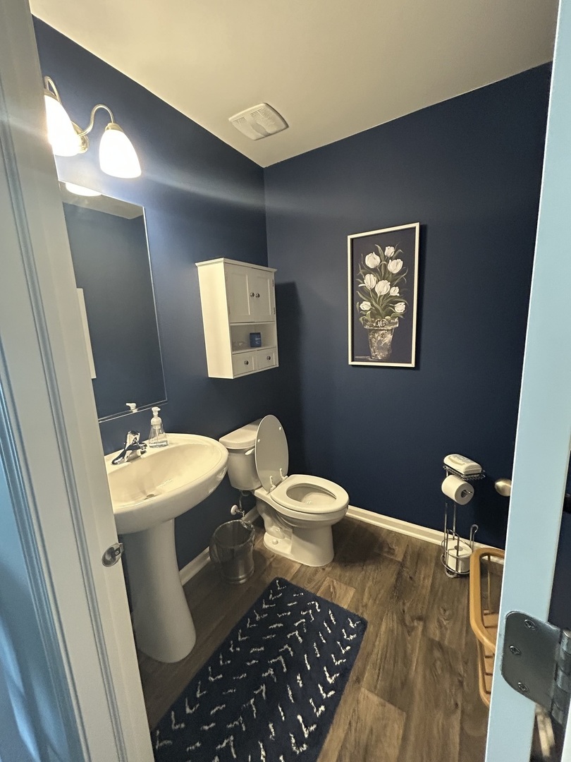582 Spring Leaf Drive Joliet, IL 60431 - Photo 21 of 25 a bathroom with a toilet a sink and mirror