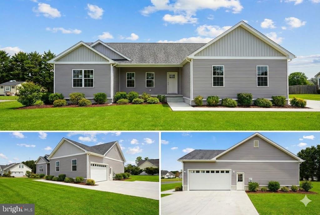 a view of house with a outdoor space and garden