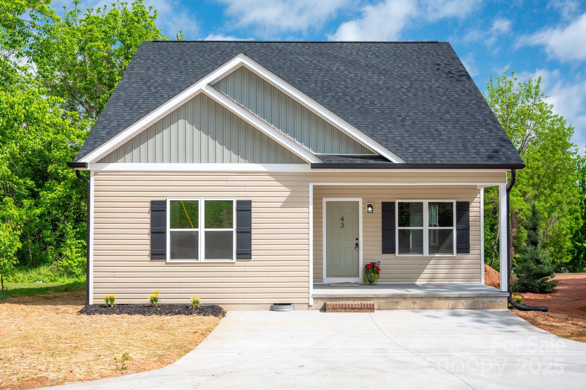 a front view of a house