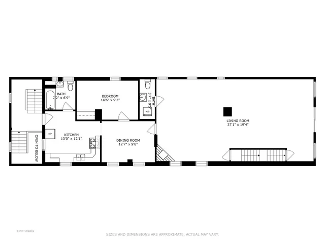 a picture of a bench in a white building